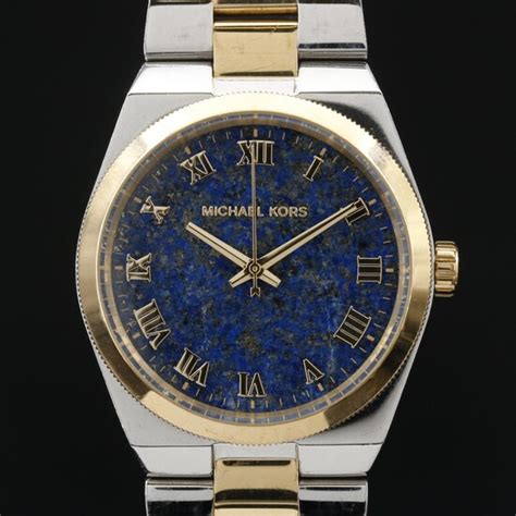 michael kors channing lapis lazuli watch|Michael Kors Channing Lapis Lazuli Dial Two Tone Stainless .